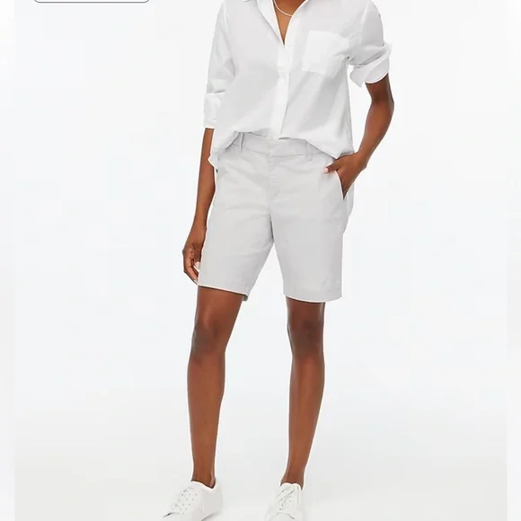 J. Crew Factory Frankie Bermuda Shorts Gray 9” - Picture 1 of 7